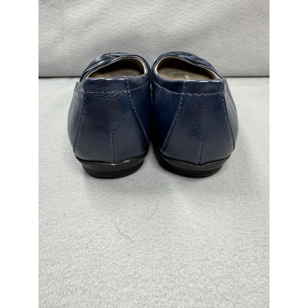 Cliffs‎ by White Mountain Womens Hilt Navy Blue Pleated Comfort Ballet Flats 10W